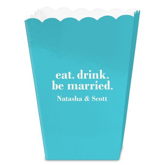 Eat Drink Be Married Mini Popcorn Boxes